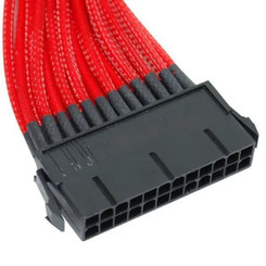 NZXT CBR-24P 250mm Single Sleeved 24-Pin Extension Cable (Red)