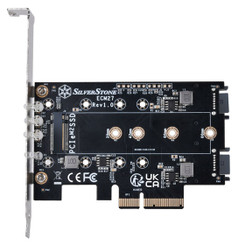 Silverstone SST-ECM27 1-slot NVMe/2-slot SATA M.2 SSD to PCI-E x4 Adapter Card