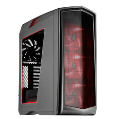 Silverstone SST-PM01TR-W (Titanium with Red LED + Window) ATX/MATX 140mm LED Fan Case