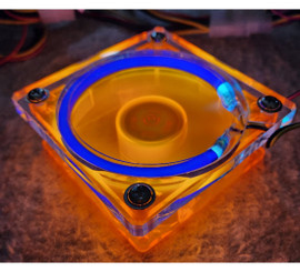 80MM UV ORANGE FAN W/ UV CCFL RING