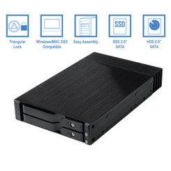 Kingwin K-22SS Dual 2.5inch SATA/SAS HDD/SSD 3.5inch Bay Mobile Rack