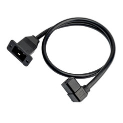 Silverstone SST-PP16-2019D-80 C20 to Down-Angle 90 Degree C19 Power Extension Cable with Locking Socket Design (80cm)
