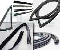 1960-63 GM Truck Complete Weatherstrip Kit w/Trim Groove & Press On Door Seals