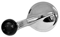 These vent window crank handles are chrome with a black knob and fit 1955-57 Chevrolet cars. Also fits 1959-60 Bel Air and 1953-60 Impala

