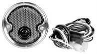 This stainless park lamp assembly (black shown) fits 1954-55 Chevrolet and GMC trucks.
