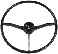 This black steering wheel fits 1957-59 Chevrolet and GMC trucks