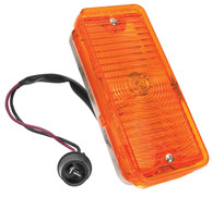 This amber, front, passengers side park lamp assembly fits 1967-68 Chevrolet and GMC trucks