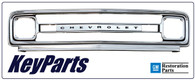 This GM Licensed, CHEVROLET embossed aluminum, grille frame fits 1969-1970 Chevrolet pickup, Blazer and Suburbans.