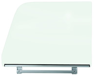 This clear door glass with bottom frame fits drivers side 1964-66 Chevrolet and GMC trucks.