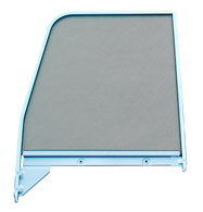This 2nd Series door glass assembly green tinted, with chrome trim, driver's side fits 1955-1959 Chevrolet and GMC Pickup Trucks.