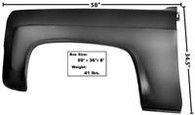 This drivers side front fender without lamp hole fits 1973-80 GM trucks.