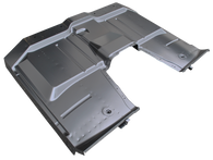 This full floor pan assembly, with removable transmission cover, fits 1963-1966 Chevrolet and GMC Pickup Trucks. 
NOTE: THIS MAY BE USED ON 1960-1962 BUT THE FRONT FLOOR SUPPORT BOLT HOLES NEED TO BE DRILLED. THESE COME DRILLED FOR THE 1963-1966.