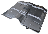 This full floor pan assembly, without trans cover cutout, fits 1963-1966 Chevrolet and GMC Pickup Truck (1963 without torsion beam front suspension)