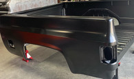 This short fleet bed kit with steel floor is year specific to the 1979-80 GM trucks due to the dual gas tank holes. This bed kit will also fit 73-87 GM trucks but gas tank holes will be different than original but perfect for those who want to shave them! PLEASE CALL FOR SHIPPING QUOTE!!