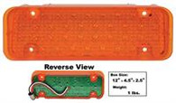 This amber LED park lamp assembly fits 1971-72 Chevrolet and GMC pickup trucks. These park lamps fit into the front bumper.