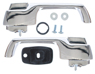 This pair of outside door handles with hardware fit 1967 Chevrolet and GMC Pickup Trucks, Suburbans and Panels.