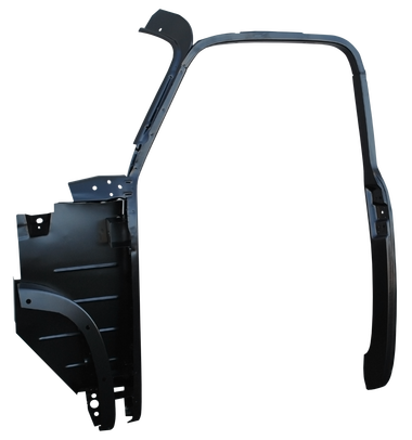 This drivers side complete 1st Series door frame assembly with kick panel fits 1952-1955 1st Series Chevrolet and GMC Pickup Trucks.