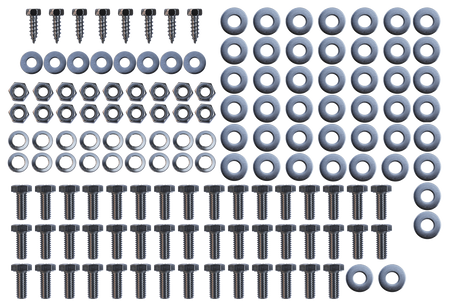 This 1st Series stainless steel front fender bolt kit is 144pcs and fits 1947-1955 Chevrolet Pickup Trucks, Suburbans and Panels.