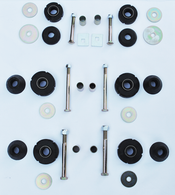 This cab & radiator support mount kit includes bolt, washers, spacers and bushings and fits 2WD 1969-72 Chevrolet and GMC pickup trucks.