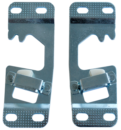 This door striker plate set fits 1964-66 Chevrolet and GMC pickup trucks.