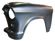 This 2nd Series front fender, driver's side fits 1955-1956 Chevrolet pickup truck
