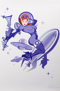 SPACE GIRL 2 LITHO PRINT