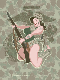 WW2 MARINE PINUP GIRL