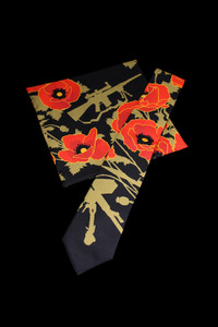 CUSTOM POPPY OF WAR TIE/POCKET SQUARE