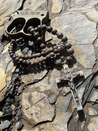 VINTAGE CRUCIFIX BRONZITE/PYRITE PROTECTION NECKLACE 3.20.1