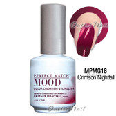 LeChat Perfect Match MOOD MPMG18 CRIMSON NIGHTFALL Color Changing UV LED Gel Polish