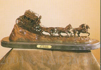 040 Stagecoach Bronze Statue by Charles Russell 