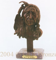 057 Indian Bust Bronze Sculpture by Charles Russell