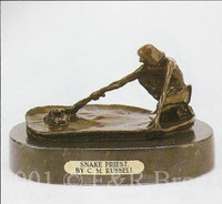 048 Snake Priest Bronze Sculpture by Charles Russell