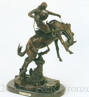  060 Monumental Bronco Twister Bronze Sculpture by Charles Russell