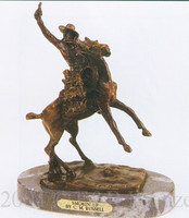  055 Smokin' Up Bronze Sculpture by Charles Russell