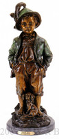  359 Alpine Boy Bronze Sculpture by Haubner