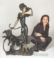  226 Monumental Bicycle Spring Time by Icart- Bronze Sculpture	