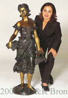  520 Grape Girl Bronze Sculpture by Auguste Moreau