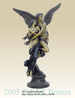  357 Heroic Cupid and Psyche by Godet- Bronze Sculpture	
