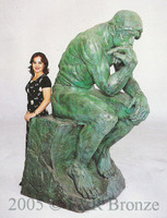  204H  Life Size Thinker by Auguste Rodin-Bronze Sculpture