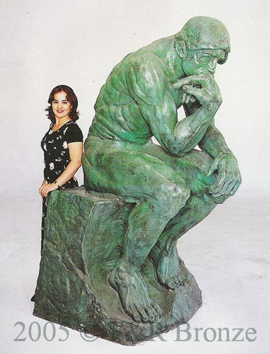  204H  Life Size Thinker by Auguste Rodin-Bronze Sculpture