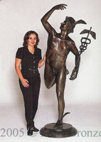  362 Monumental Mercury Bronze Statue by Boschetti