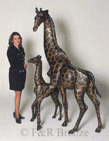 641 Heroic Giraffe set by Max Turner- Bronze Sculpture