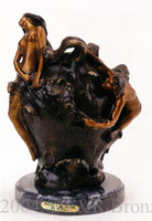 323 Nude Boy & Girl On Vase Bronze Sculpture by Bofill