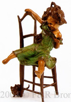 297 Girl On Chair by Juan Clara-  Large Bronze 