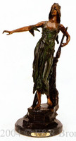 320 The Harp Lady Bronze Sculpture by Drollos
