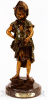 303 Harvest Time Girl Bronze Sculpture by J. Morie