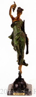 321 Woman With Cornucopia by Vauthier- Bronze Sculpture