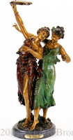 339 Tambourine Girls Bronze Sculpture by Dumaige
