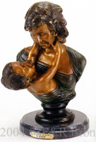 344 Mother and Son Bronze Sculpture by Houdon